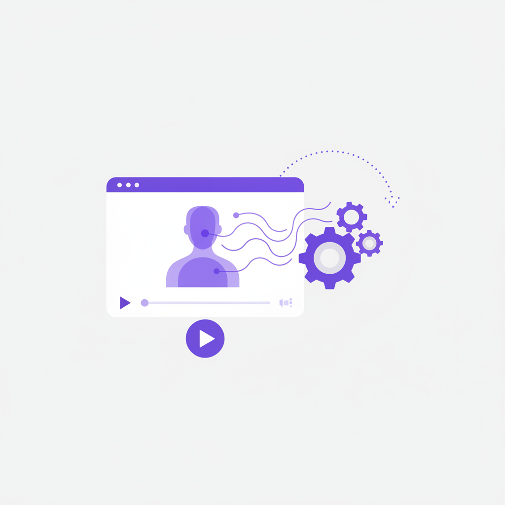 An illustration of a marketer creating a single video that gets personalized and sent to many prospects.