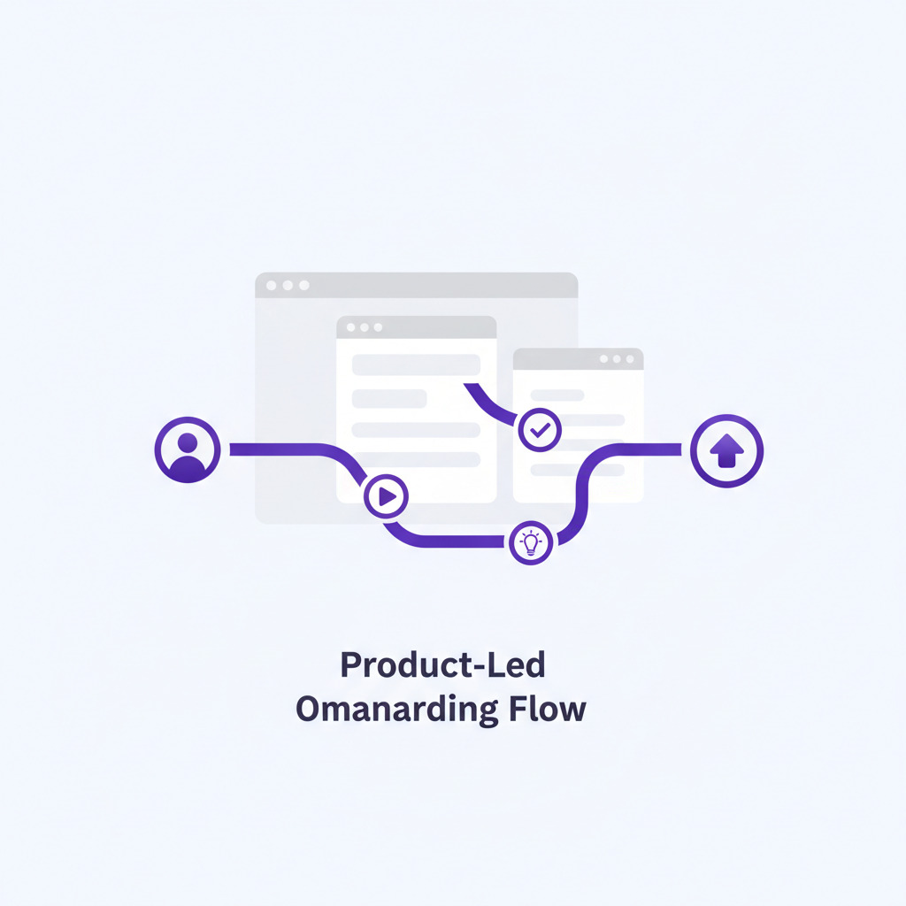 A user navigating a guided path through a software interface, leading to a shining "aha" moment.