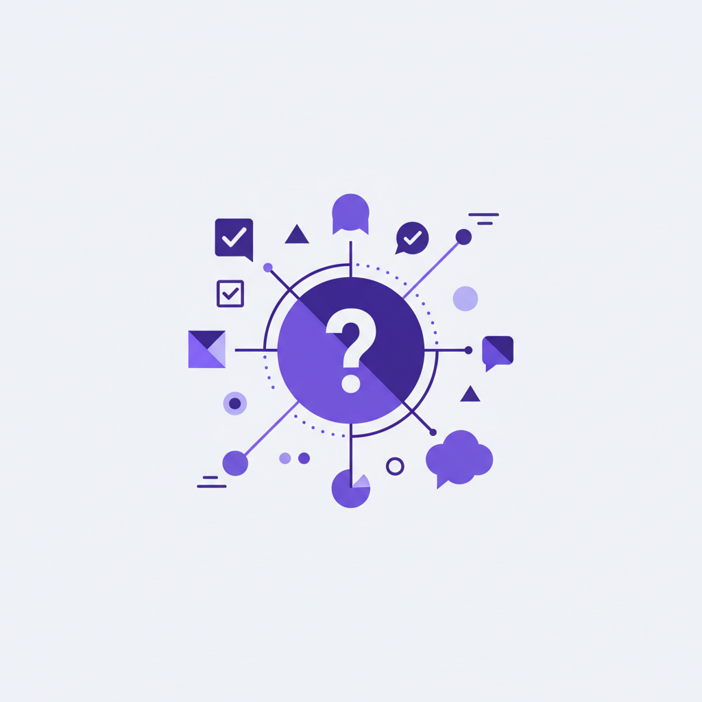 An illustration of a person interacting with a quiz on a giant smartphone, with different outcome paths branching out.